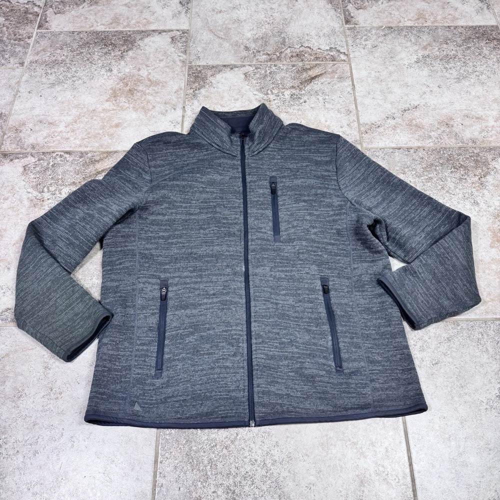 Untuckit Fleece Kezoh Full Zip Sweatshirt Mens 2XL Gray Layers Pockets
